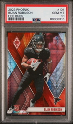 Graded 2023 Panini Phoenix Bijan Robinson #104 Fire Burst /340 Rookie RC Football Card PSA 10 Gem Mint (ONLINE ORDER ONLY)