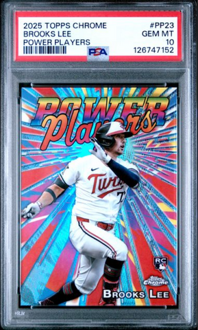 Graded 2025 Topps Chrome Brooks Lee #PP23 Power Players Rookie RC Baseball Card PSA 10 Gem Mint (ONLINE ORDER ONLY)