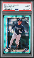 Graded 2025 Topps Chrome Hyeseong Kim #152 Aqua Lava /199 Rookie RC Baseball Card PSA 10 Gem Mint (ONLINE ORDER ONLY)