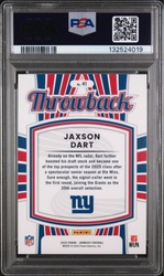 Graded 2025 Panini Donruss Jaxson Dart #41 Rated Rookies Throwback Rookie RC Football Card PSA 10 Gem Mint (ONLINE ORDER ONLY)