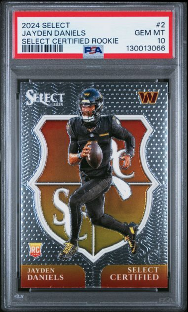 Graded 2024 Panini Select Jayden Daniels #2 Select Certified Rookie RC Football Card PSA 10 Gem Mint (ONLINE ORDER ONLY)