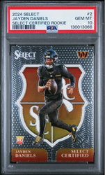 Graded 2024 Panini Select Jayden Daniels #2 Select Certified Rookie RC Football Card PSA 10 Gem Mint (ONLINE ORDER ONLY)