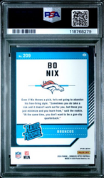 Graded 2024 Panini Donruss Optic Bo Nix #209 Purple Scope Rookie RC Football Card PSA 10 Gem Mint (ONLINE ORDER ONLY)