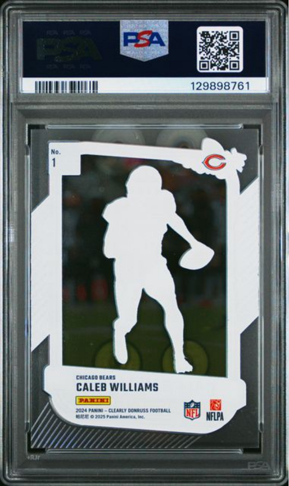 Graded 2024 Panini Clearly Donruss Caleb Williams #1 Clearly The Rookies Rookie RC Football Card PSA 10 Gem Mint (ONLINE ORDER ONLY)