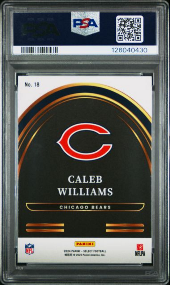 Graded 2024 Panini Select Caleb Williams #18 Select Future Rookie RC Football Card PSA 10 Gem Mint (ONLINE ORDER ONLY)