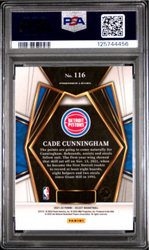 Graded 2021 Panini Select Cade Cunningham #116 Rookie RC Basketball Card PSA 10 Gem Mint (ONLINE ORDER ONLY)