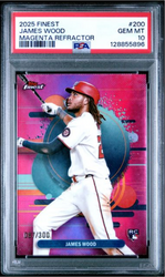 Graded 2025 Topps Finest James Wood #200 Magenta Refractor /300 Rookie RC Baseball Card PSA 10 Gem Mint (ONLINE ORDER ONLY)
