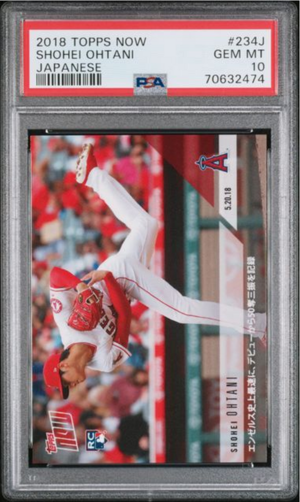 Graded 2018 Topps Now Shohei Ohtani #234J Japanese Rookie RC Baseball Card PSA 10 Gem Mint (ONLINE ORDER ONLY)