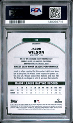 Graded 2025 Topps Finest Jacob Wilson #109 Checkerboard Refractor Rookie RC Baseball Card PSA 10 Gem Mint (ONLINE ORDER ONLY)