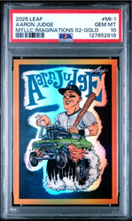 Graded 2025 Leaf Aaron Judge #MI1 Metallic Imaginations Series 2 Gold /99 Baseball Card PSA 10 Gem Mint (ONLINE ORDER ONLY)