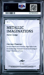 Graded 2025 Leaf Aaron Judge #MI1 Metallic Imaginations Series 2 Blue /49 Baseball Card PSA 10 Gem Mint (ONLINE ORDER ONLY)