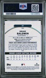 Graded 2025 Topps Finest Drake Baldwin #287 Rookie RC Baseball Card PSA 10 Gem Mint (ONLINE ORDER ONLY)