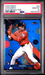 Graded 2025 Topps Finest Cam Smith #54 Blue Refractor /200 Rookie RC Baseball Card PSA 10 Gem Mint (ONLINE ORDER ONLY)