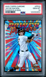 Graded 2025 Topps Chrome Jacob Wilson #PP22 Power Players Rookie RC Baseball Card PSA 10 Gem Mint (ONLINE ORDER ONLY)