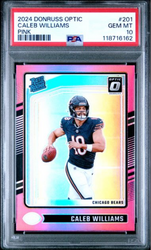 Graded 2024 Panini Donruss Optic Caleb Williams #201 Pink Rookie RC Football Card PSA 10 Gem Mint (ONLINE ORDER ONLY)