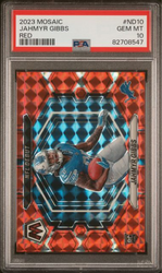 Graded 2023 Mosaic Jahmyr Gibbs #ND10 Red Rookie RC Football Card PSA 10 Gem Mint (ONLINE ORDER ONLY)