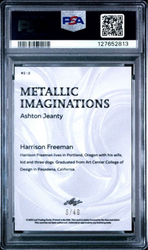 Graded 2025 Leaf Ashton Jeanty #MI2 Metallic Imaginations Series 2 Blue /49 Rookie RC Football Card PSA 10 Gem Mint (ONLINE ORDER ONLY)