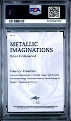 Graded 2025 Leaf Bryce Underwood #MI3 Metallic Imaginations Series 2 Red /199 Rookie RC Football Card PSA 9 Mint (ONLINE ORDER ONLY)
