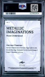 Graded 2025 Leaf Bryce Underwood #MI3 Metallic Imaginations Series 2 Gold /99 Rookie RC Football Card PSA 10 Gem Mint (ONLINE ORDER ONLY)