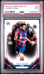 Graded 2023 Topps UEFA CC Lamine Yamal #64 Rookie RC Soccer Card PSA 9 Mint (ONLINE ORDER ONLY)