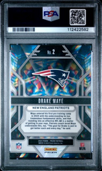 Graded 2024 Panini Prizm Drake Maye #2 Prizmatic Green Ice Rookie RC Football Card PSA 10 Gem Mint
