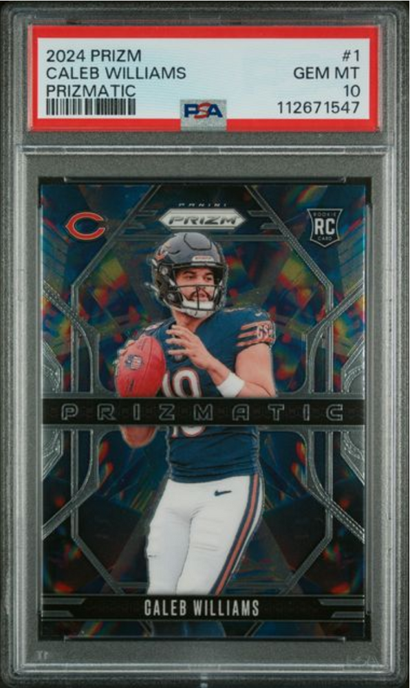 Graded 2024 Panini Prizm Caleb Williams #1 Prizmatic Rookie RC Football Card PSA 10 Gem Mint (ONLINE ORDER ONLY)