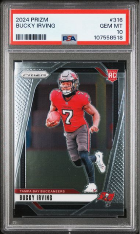Graded 2024 Panini Prizm Bucky Irving #316 Rookie RC Football Card PSA 10 Gem Mint (ONLINE ORDER ONLY)