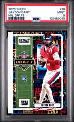 Graded 2025 Panini Score Jaxson Dart #18 NFL Draft Rookie RC Football Card PSA 9 Mint (ONLINE ORDER ONLY)