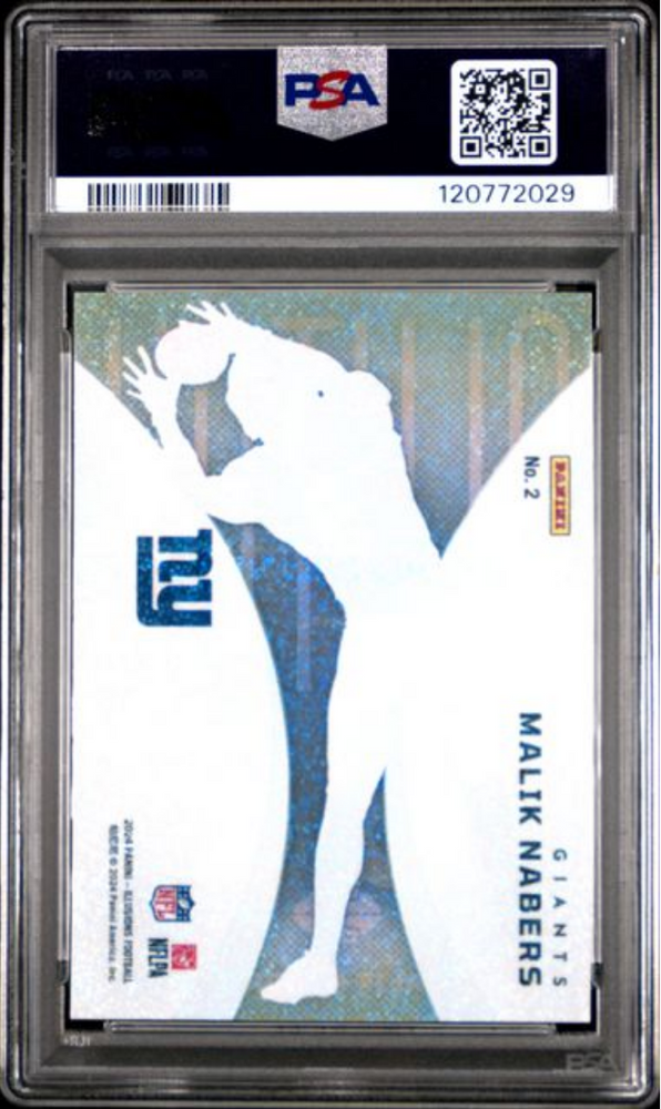 Graded 2024 Panini Illusions Malik Nabers #2 Clutch Stardust Rookie RC Football Card PSA 10 Gem Mint (ONLINE ORDER ONLY)