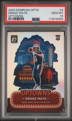 Graded 2024 Panini Donruss Optic Drake Maye #4 Uptowns Rookie RC Football Card PSA 10 Gem Mint (ONLINE ORDER ONLY)