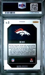 Graded 2024 Panini Prizm Bo Nix #3 Emergent Green Wave Rookie RC Football Card PSA 10 Gem Mint (ONLINE ORDER ONLY)