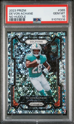 Graded 2023 Panini Prizm Devon Achane #365 No Huddle Rookie RC Football Card PSA 10 Gem Mint (ONLINE ORDER ONLY)