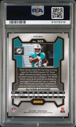 Graded 2023 Panini Prizm Devon Achane #365 No Huddle Rookie RC Football Card PSA 10 Gem Mint (ONLINE ORDER ONLY)