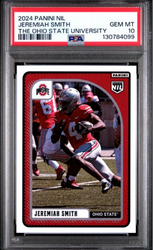 Graded 2024 Panini NIL Jeremiah Smith The Ohio State University Rookie RC Football Card PSA 10 Gem Mint (ONLINE ORDER ONLY)