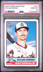 Graded 2025 Topps Heritage Dylan Crews #247 Rookie RC Baseball Card PSA 10 Gem Mint (ONLINE ORDER ONLY)