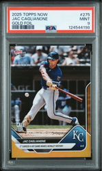 Graded 2025 Topps Now Jac Caglianone #275 Gold Foil /50 Rookie RC Baseball Card PSA 9 Mint (ONLINE ORDER ONLY)
