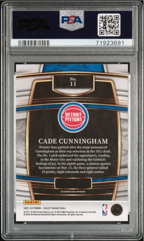 Graded 2021 Panini Select Cade Cunningham #11 Blue Rookie RC Basketball Card PSA 10 Gem Mint (ONLINE ORDER ONLY)