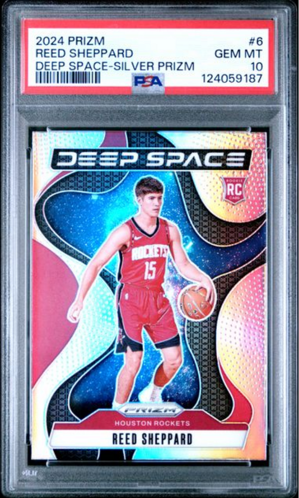 Graded 2024 Panini Prizm Reed Sheppard #6 Deep Space Silver Prizm Rookie RC Basketball Card PSA 10 Gem Mint (ONLINE ORDER ONLY)