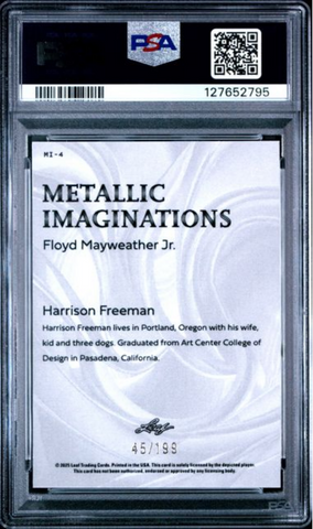 Graded 2025 Leaf Floyd Mayweather Jr #MI4 Metallic Imaginations Series 2 Red /199 Boxing Card PSA 10 Gem Mint (ONLINE ORDER ONLY)