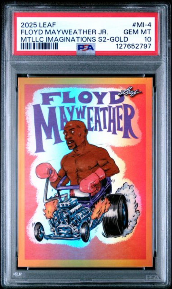 Graded 2025 Leaf Floyd Mayweather Jr #MI4 Metallic Imaginations Series 2 Gold /99 Boxing Card PSA 10 Gem Mint (ONLINE ORDER ONLY)