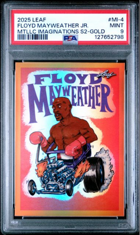 Graded 2025 Leaf Floyd Mayweather Jr #MI4 Metallic Imaginations Series 2 Gold /99 Boxing Card PSA 9 Mint (ONLINE ORDER ONLY)