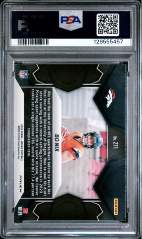 Graded 2024 Panini Mosaic Bo Nix #271 Reactive Yellow Rookie RC Football Card PSA 10 Gem Mint (ONLINE ORDER ONLY)