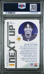 Graded 2020 Panini Playbook Justin Jefferson #14 Next Up Rookie RC Football Card PSA 10 Gem Mint (ONLINE ORDER ONLY)