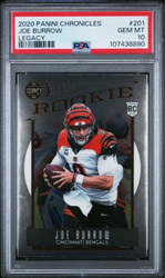 Graded 2020 Panini Chronicles Joe Burrow #201 Legacy Rookie RC Football Card PSA 10 Gem Mint (ONLINE ORDER ONLY)