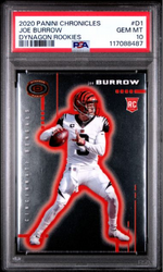 Graded 2020 Panini Chronicles Joe Burrow #D1 Dynagon Rookies Rookie RC Football Card PSA 10 Gem Mint (ONLINE ORDER ONLY)