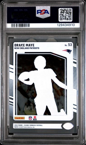 Graded 2024 Panini Clearly Donruss Drake Maye #53 Rookie RC Football Card PSA 10 Gem Mint (ONLINE ORDER ONLY)