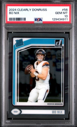Graded 2024 Panini Clearly Donruss Bo Nix #56 Rookie RC Football Card PSA 10 Gem Mint (ONLINE ORDER ONLY)