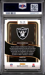 Graded 2024 Panini Select Brock Bowers #118 Neon Green Shock /499 Rookie RC Football Card PSA 10 Gem Mint (ONLINE ORDER ONLY)