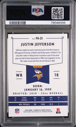 Graded 2020 Panini Chronicles Justin Jefferson #PA23 Panini Rookie RC Football Card PSA 10 Gem Mint (ONLINE ORDER ONLY)