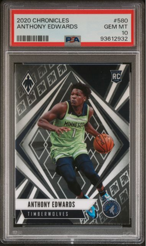 Graded 2020 Panini Chronicles Anthony Edwards #580 Rookie RC Basketball Card PSA 10 Gem Mint (ONLINE ORDER ONLY)